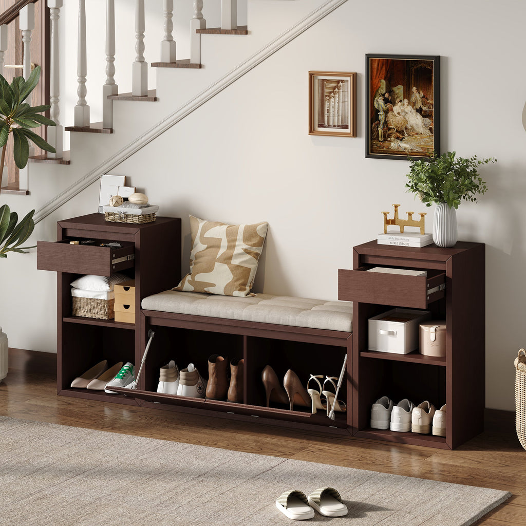 TREXM All-in-One Entryway Storage Bench
