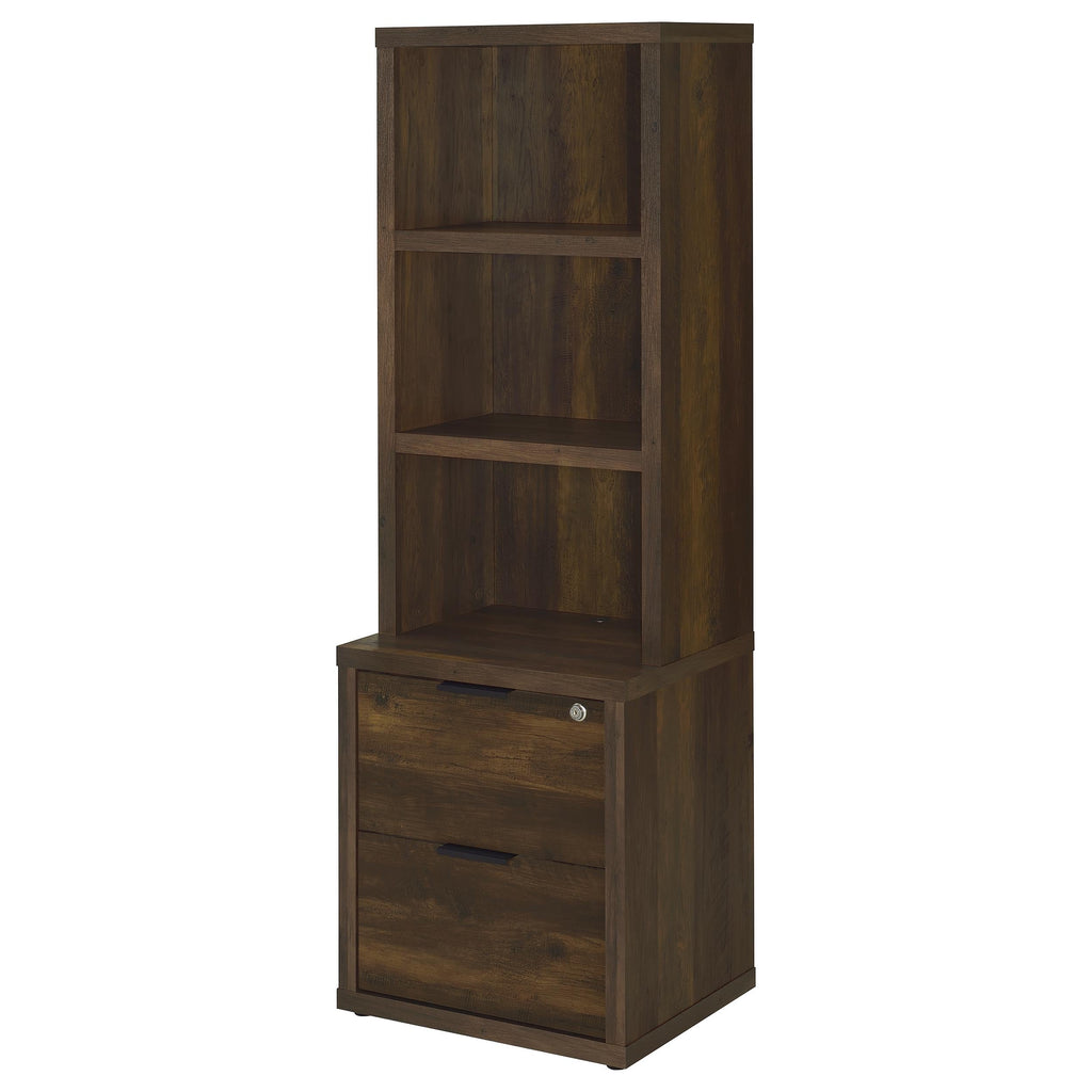 Geary Dark Pine 3-Piece Wall Unit Bookcase Set with USB