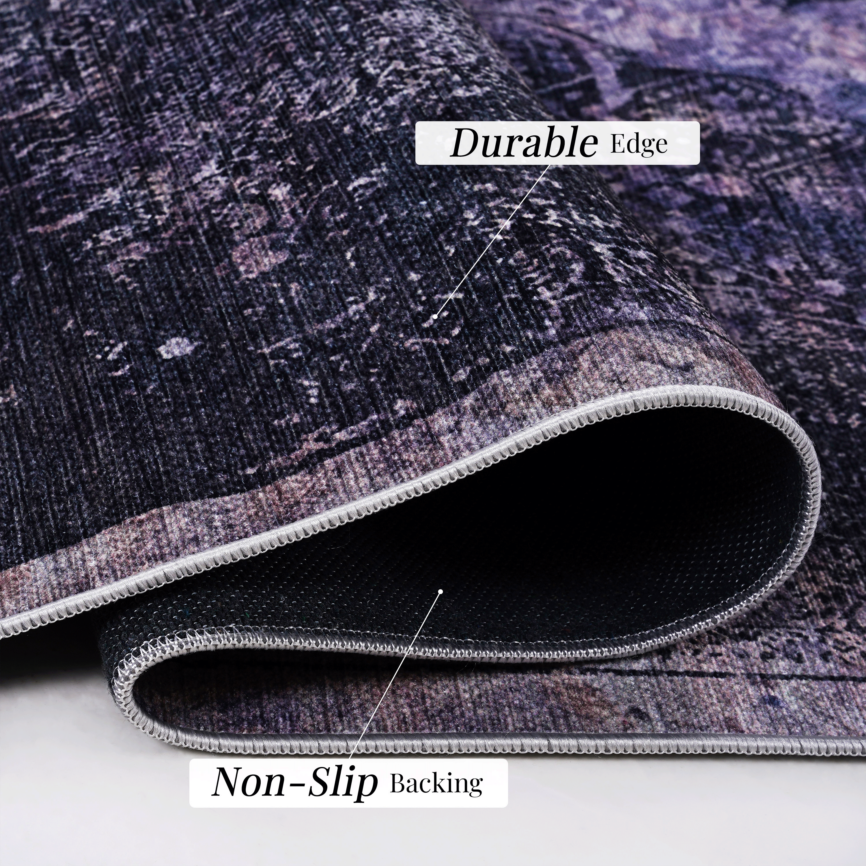 Maval Anthracite Washable Rug 9x12 Area Rug