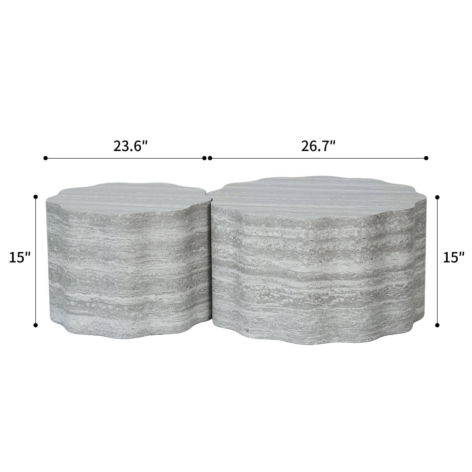 Set of 2 Round Coffee Tables for Living Room