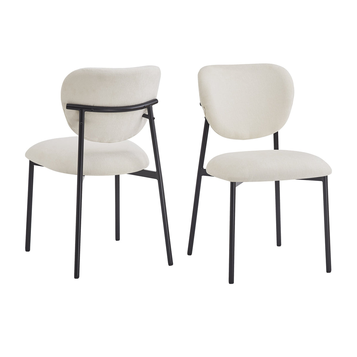 Upholstered Dining Chairs With Metal Legs (Set of 2)