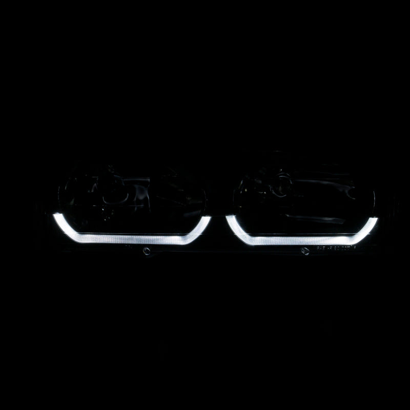 Anzo 1988-1998 Chevrolet C1500 Crystal Headlights Chrome w/ Low - Brow