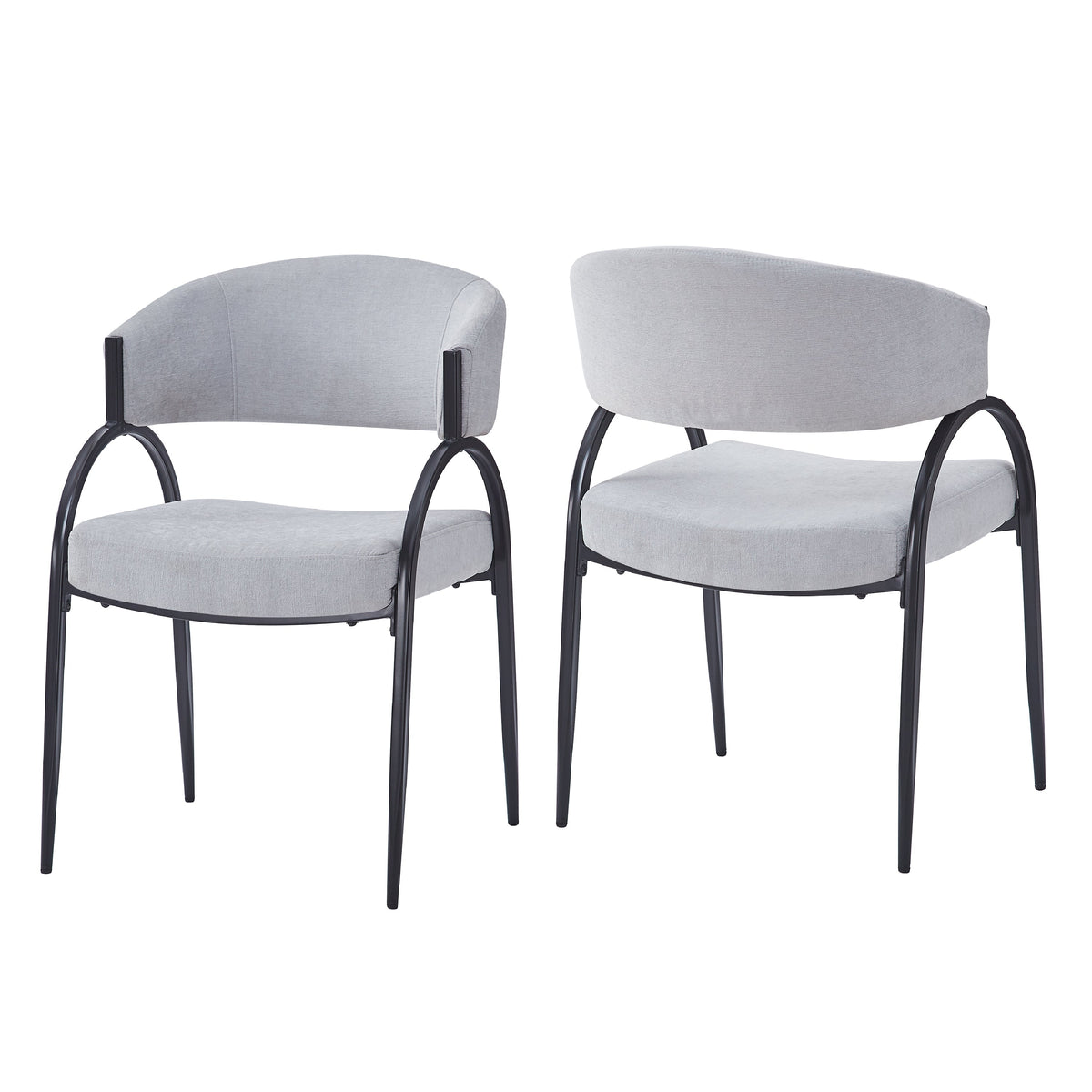 Upholstered Dining Chairs With Metal Legs (Set of 2)