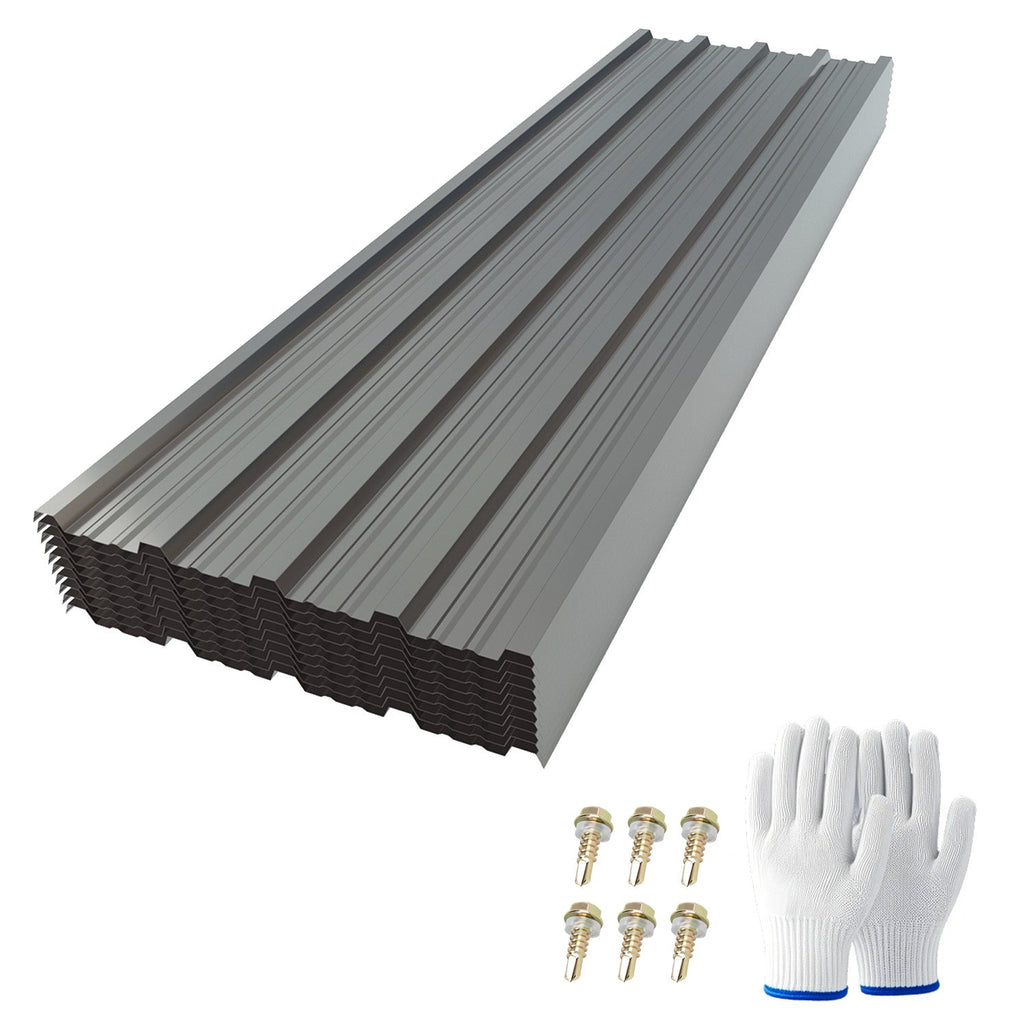 10 Pcs Metal Roofing Panels - Corrugated Galvanized Steel