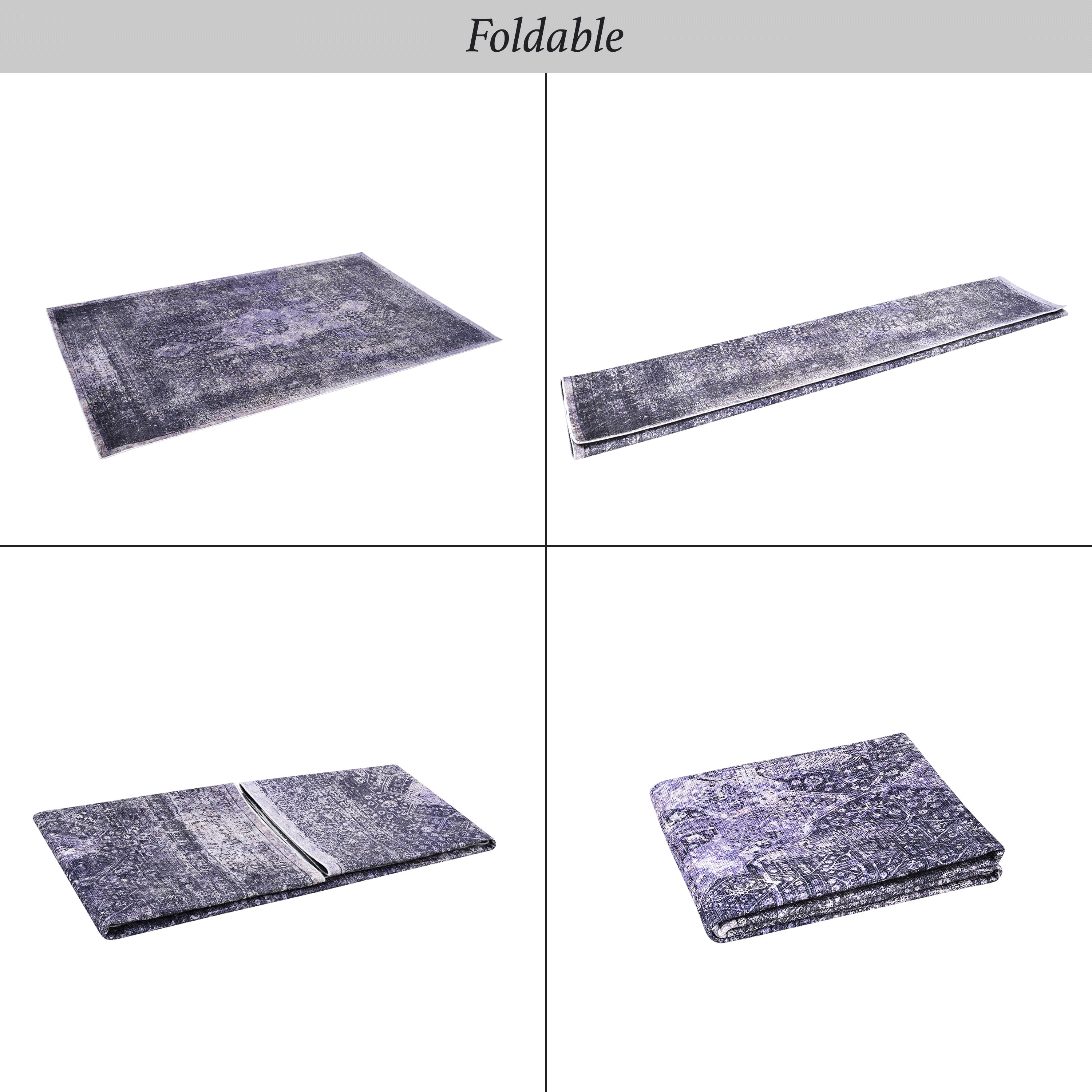 Maval Anthracite Washable Rug 3x5 Area Rug