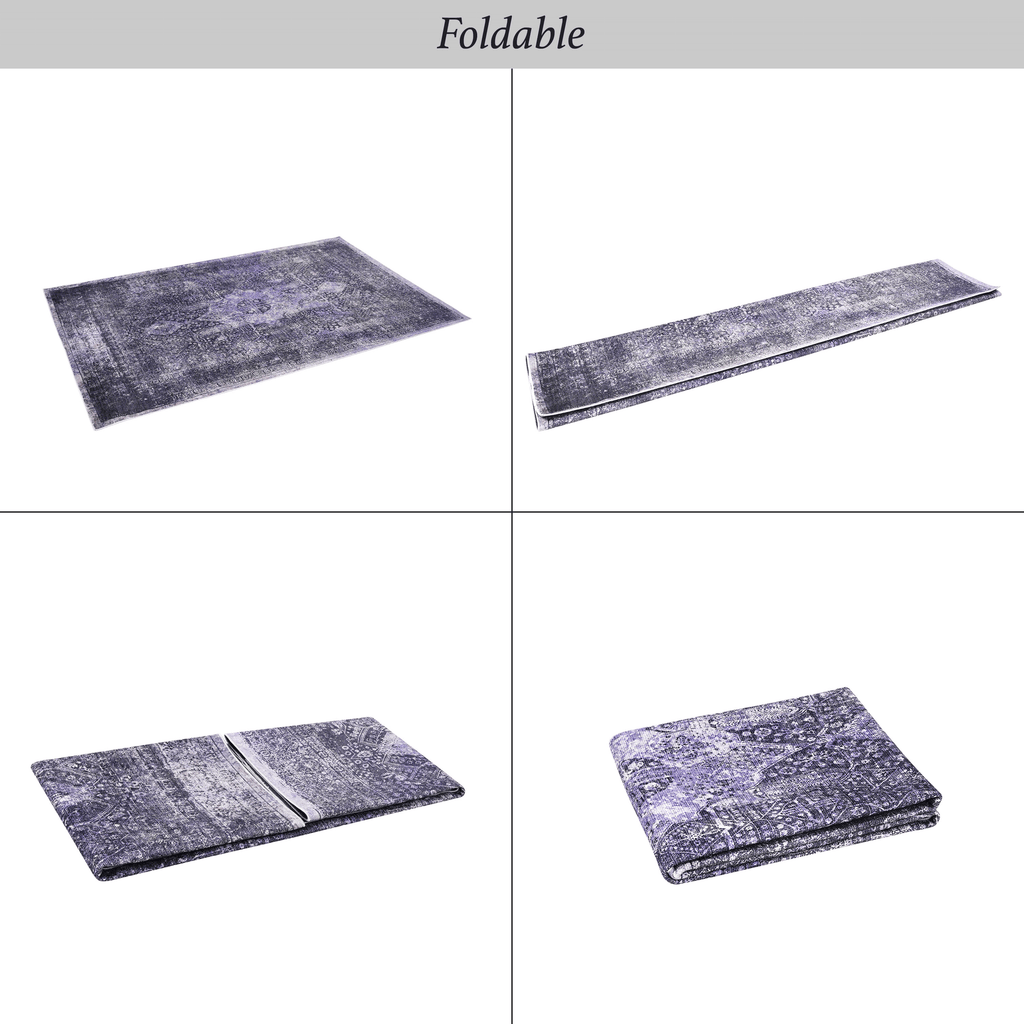 MAVAL Anthracite Washable 5x8 Area Rug