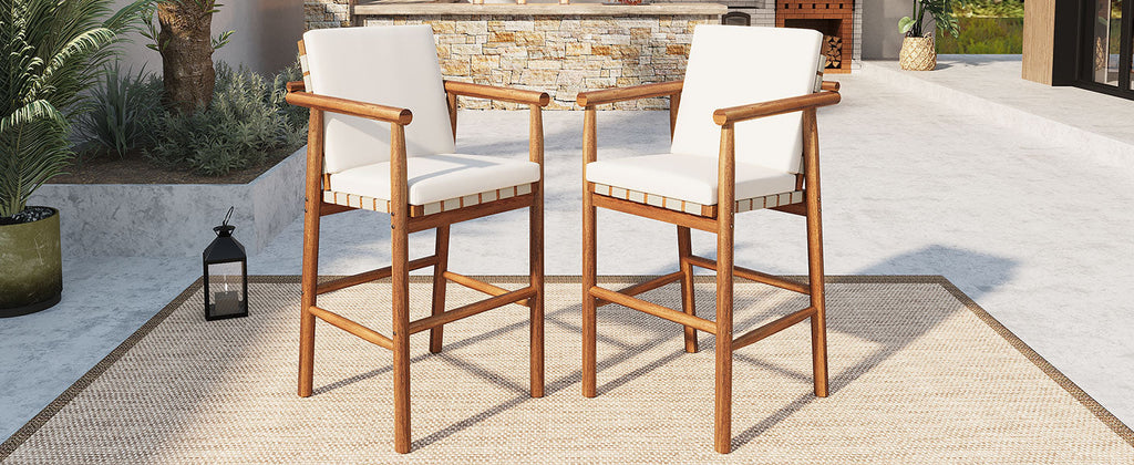 Outdoor Counter Height Bar Stools Chair Set of 2
