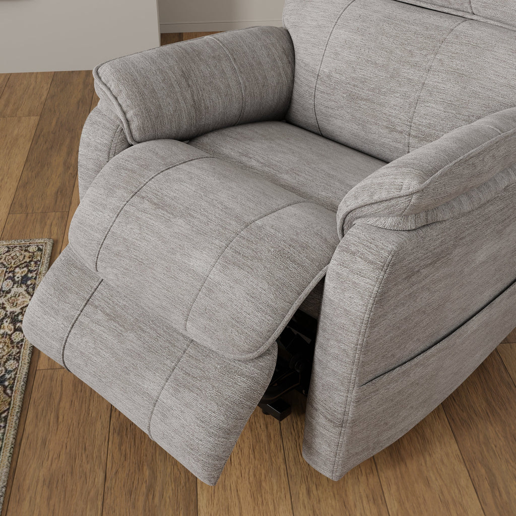 Plush Fabric Power Lift Chair In Lucie Dove