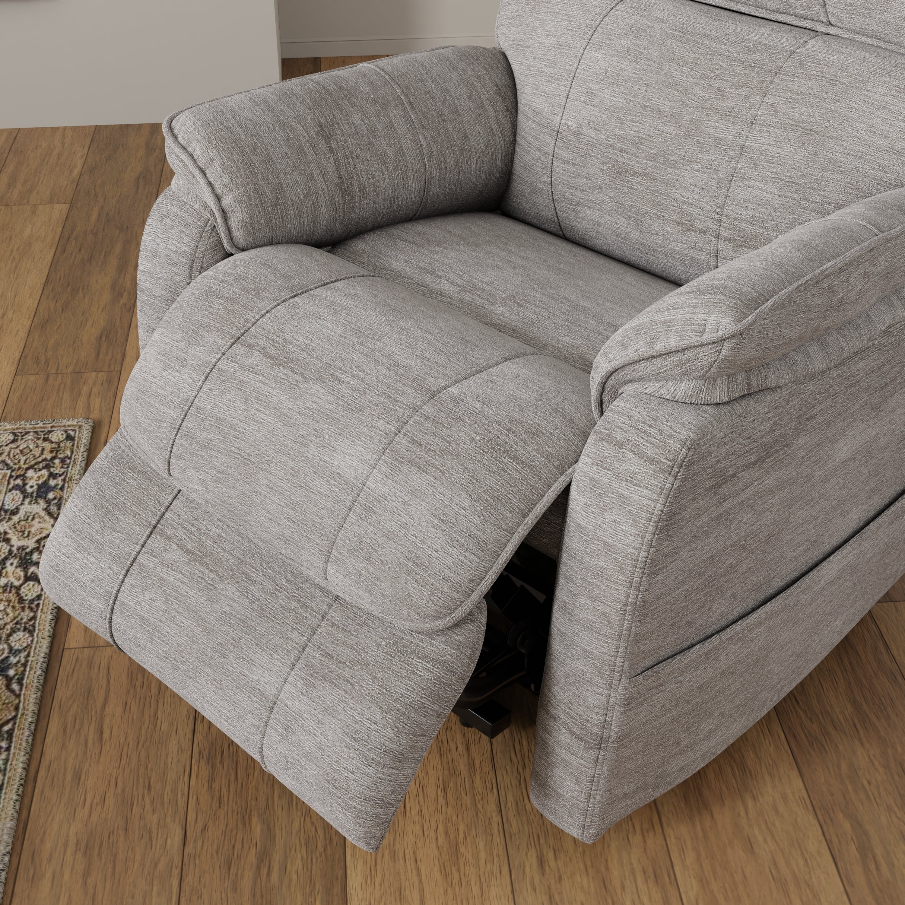 Plush Fabric Power Lift Chair In Lucie Dove
