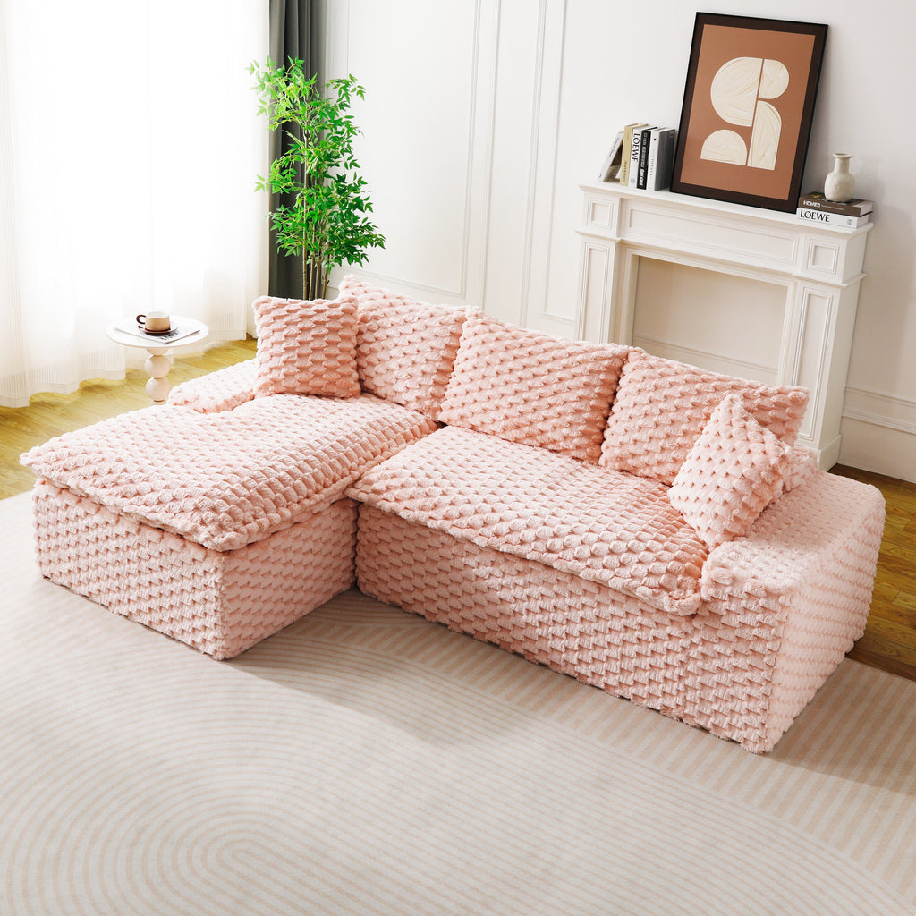 Pink Turtle Velvet Versatile Sofa