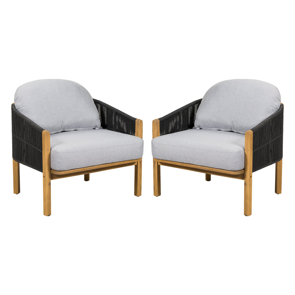 Grotta Outdoor Wood Club Chair