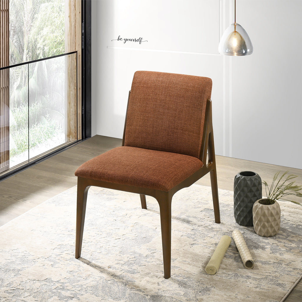 Grivelle Orange Fabric Dining Chair (Set of 2)
