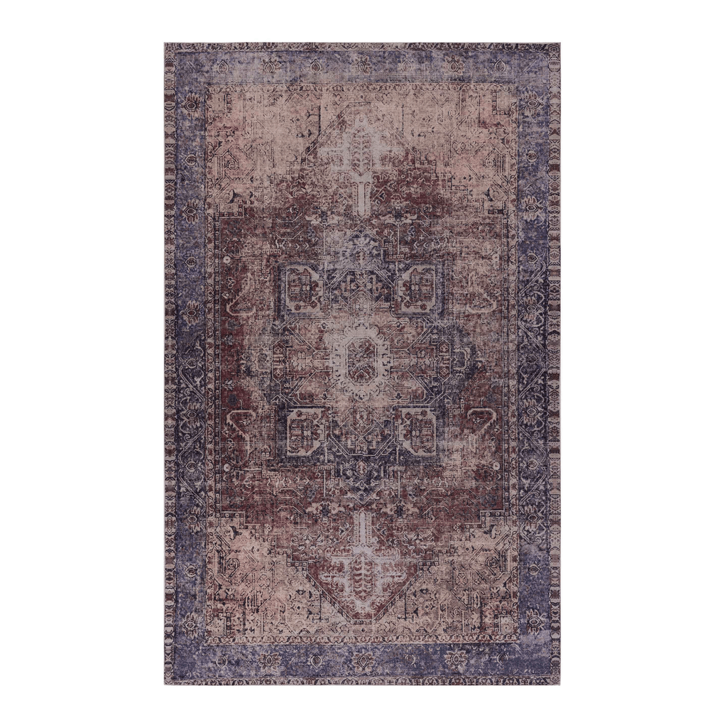 Maval Burgundy Washable Rug 2' x 3' Doormat Rug