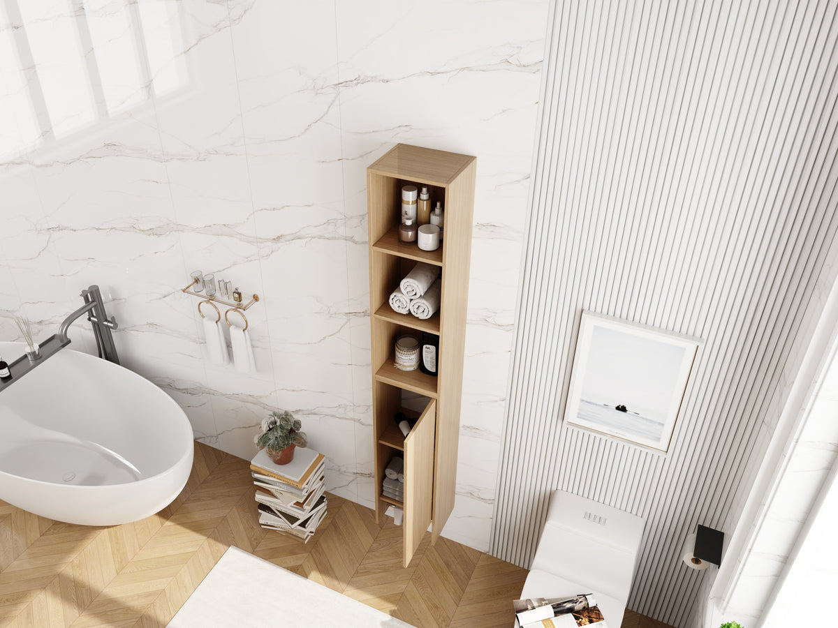 24 Inch Wall-Mounted Side Cabinet and Storage Shelves