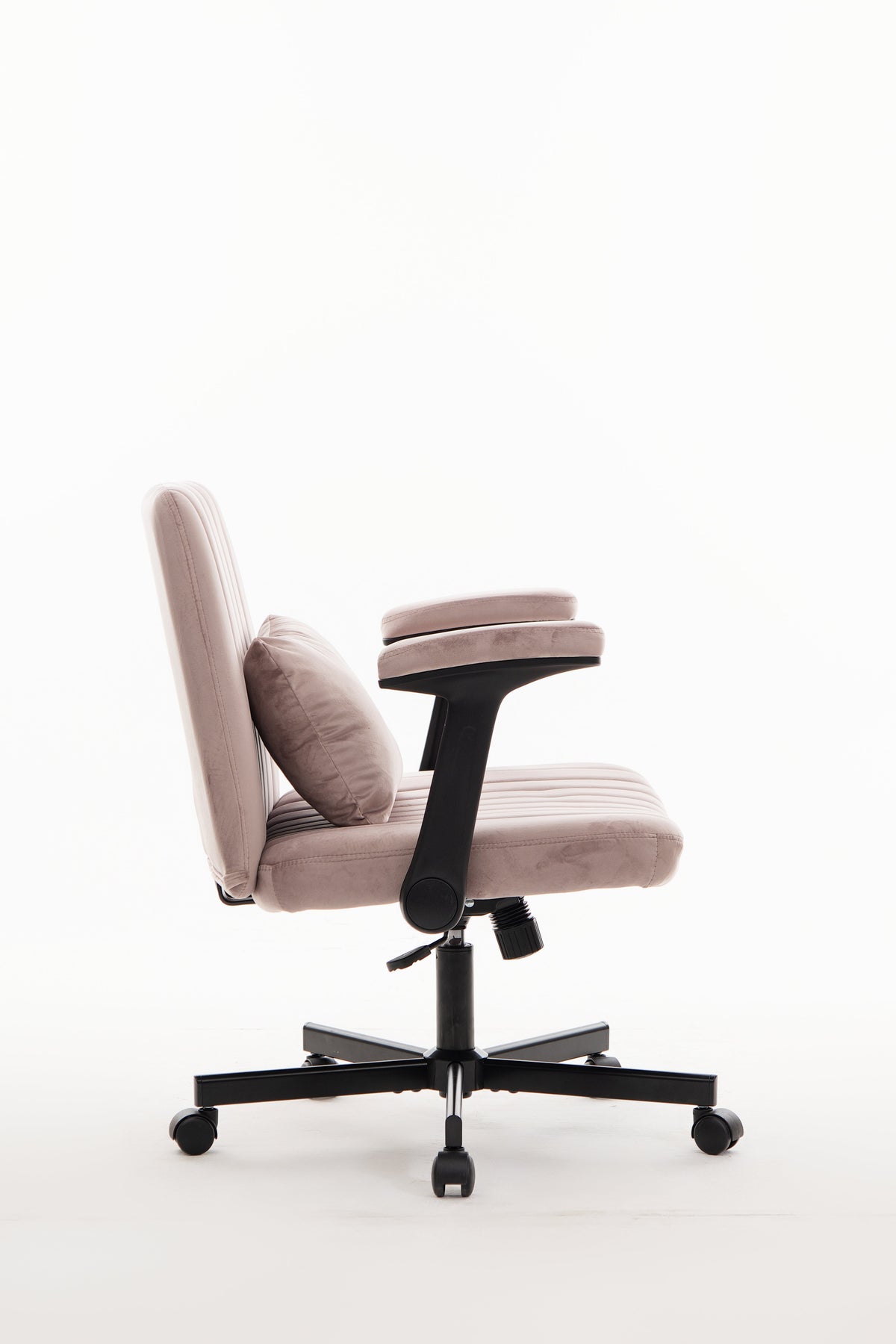 Pink Velvet Criss Cross Armrest Office Chair