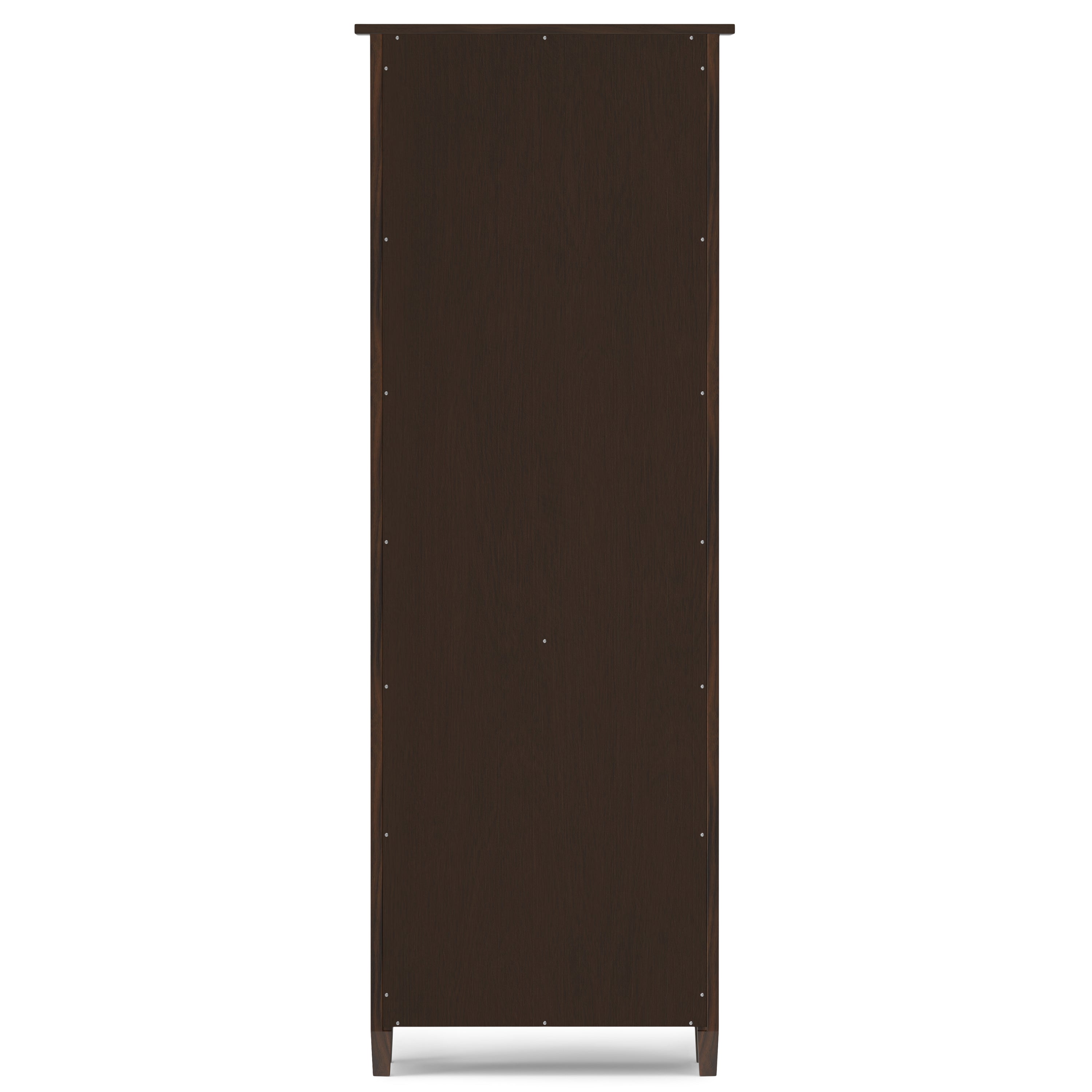 Warm Shaker 72 Inch Tall Solid Wood 5 Shelf Bookcase in Brunette