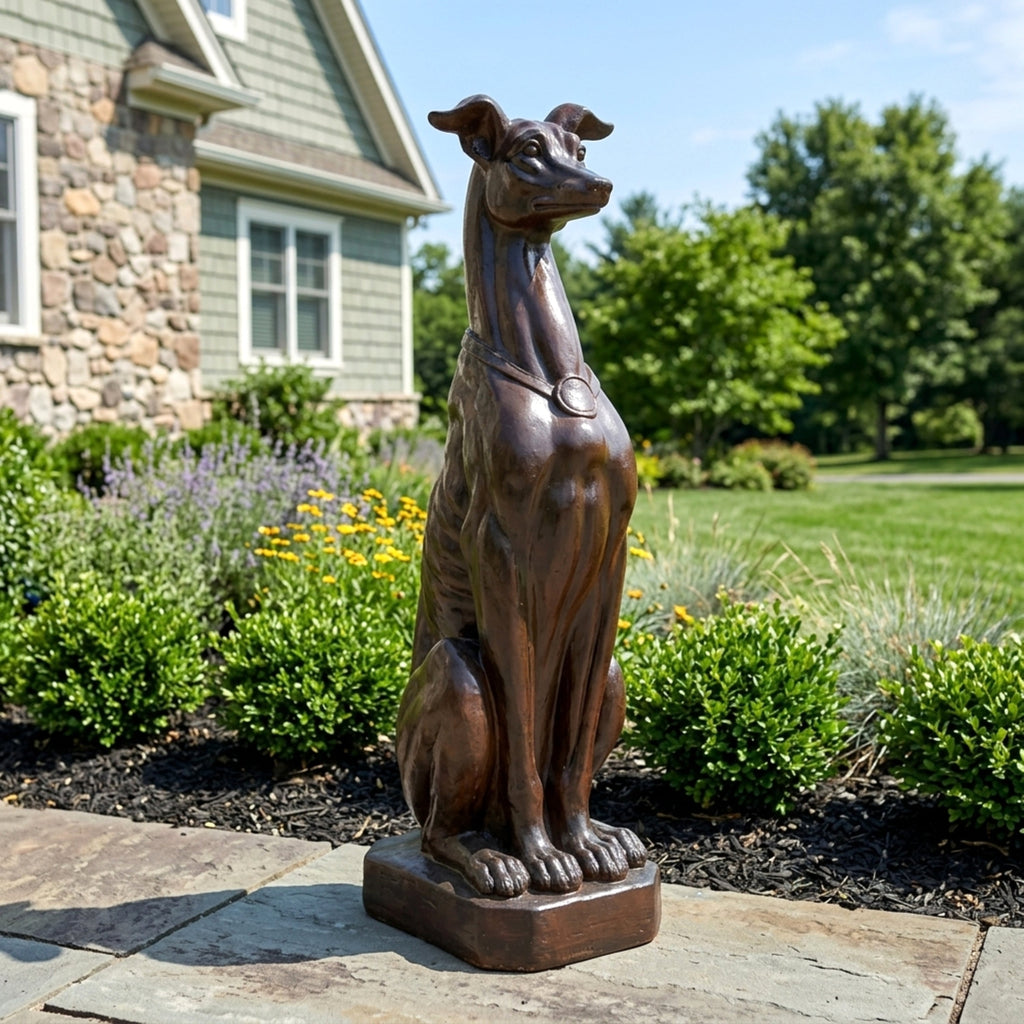 Grey Hound Dog Statue