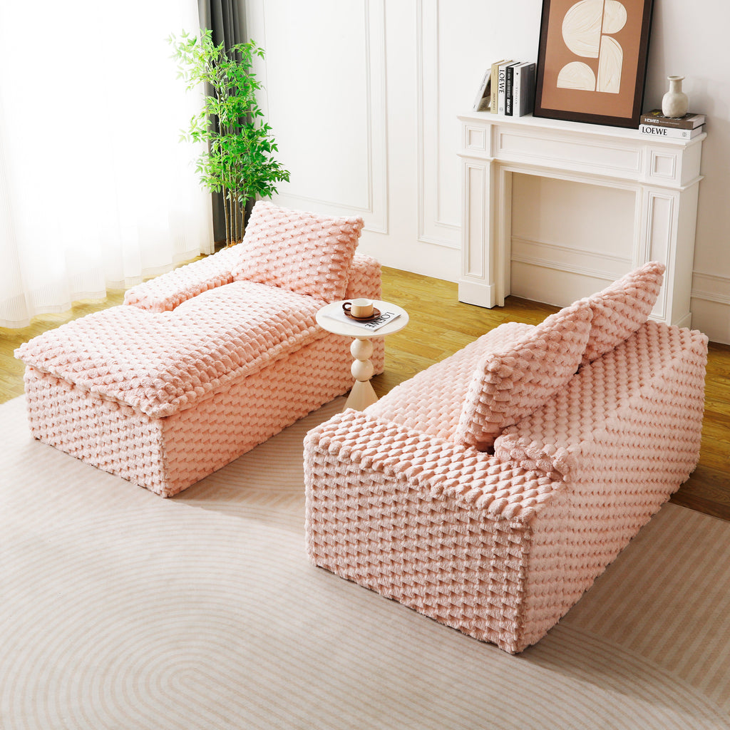 Pink Turtle Velvet Versatile Sofa