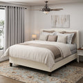 King Size Bed Frame with Upholstered Headboard