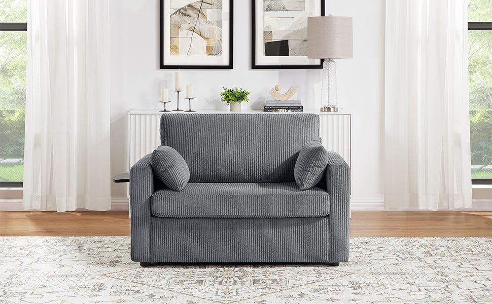 Twin Size Sofa Bed with Foldable Mattress and USB Ports