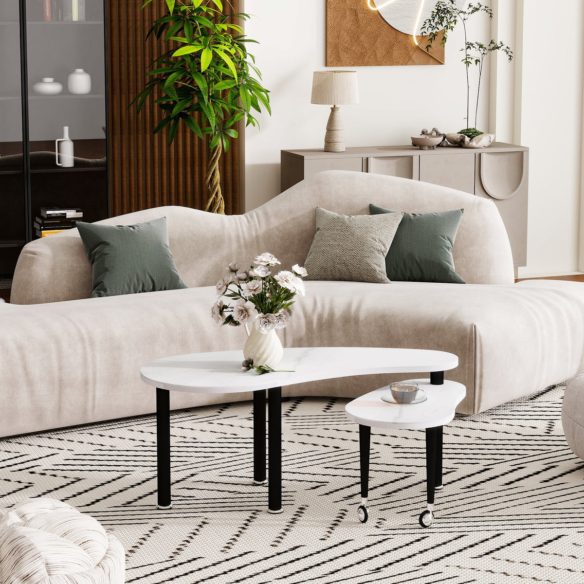 Contemporary Rotatable Cocktail Table