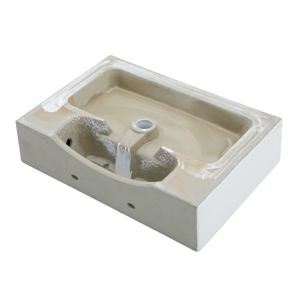 24" x 16.75" Bathroom Ceramic Console Sink with Overflow