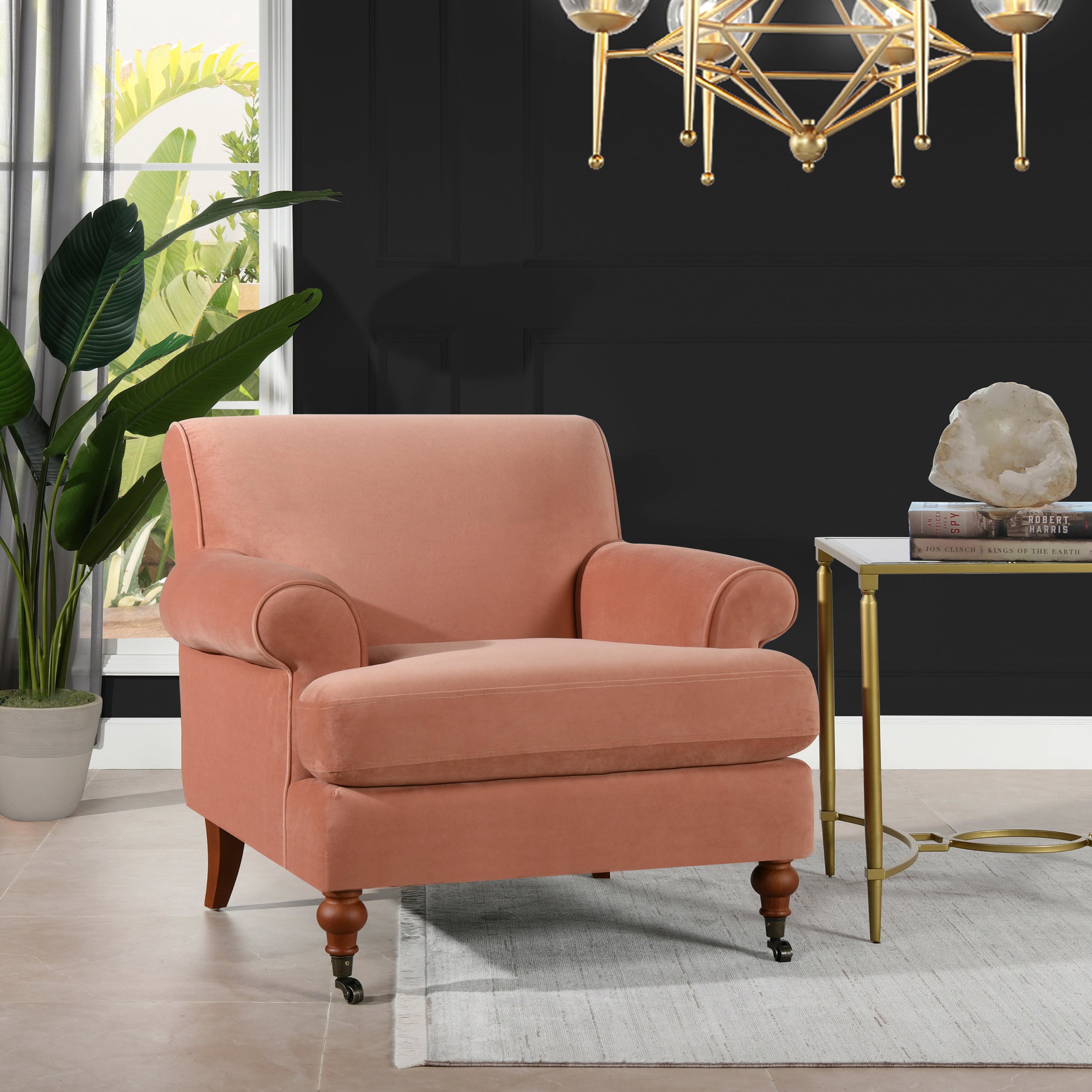 Alana 38" Lawson Accent Arm Chair - Peach
