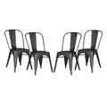 Set of 4 Stackable Metal Dining Chairs