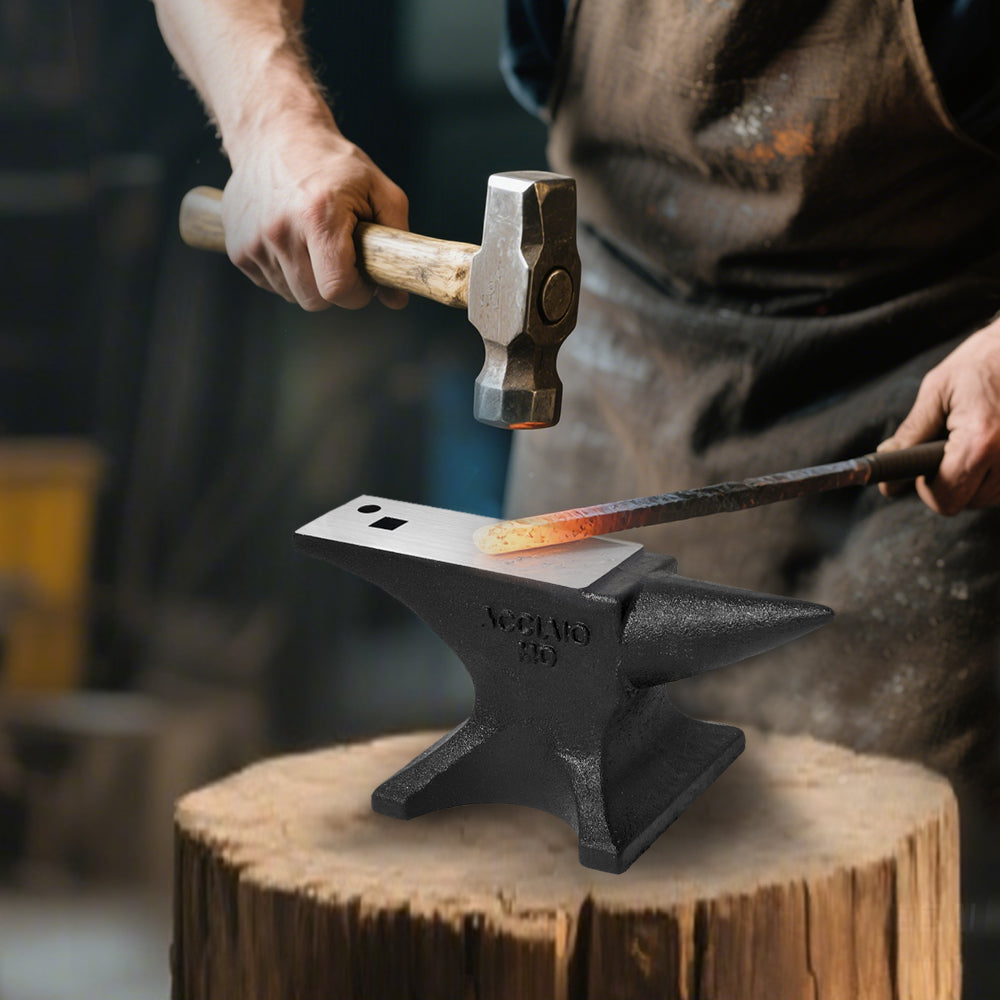 Single Horn Anvil - 55Lbs Cast Steel Blacksmith Tool