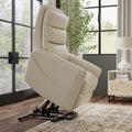 Faux Leather Power Lift Chair in Bentley Oyster