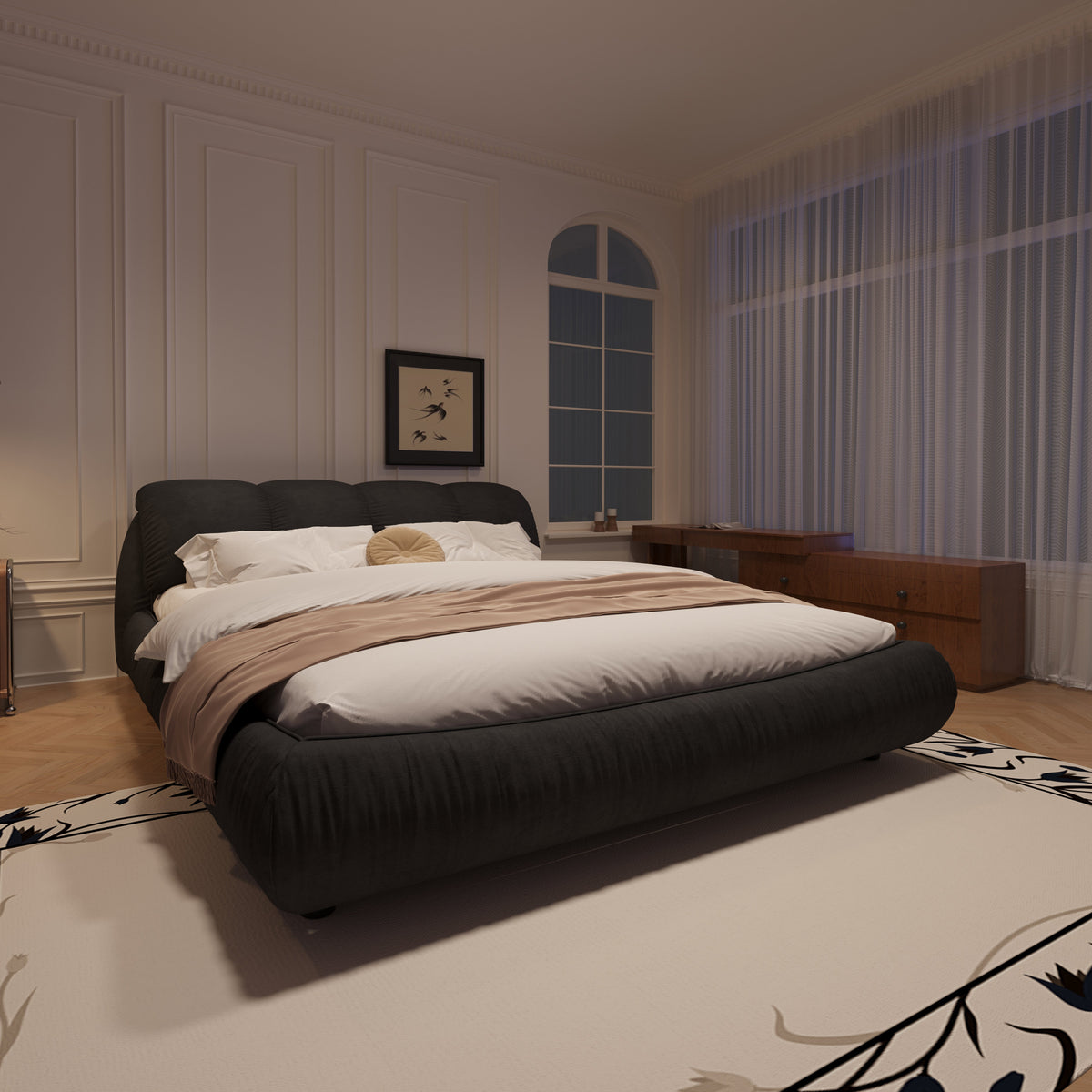 King Size Luxury Upholstered Platform Bed