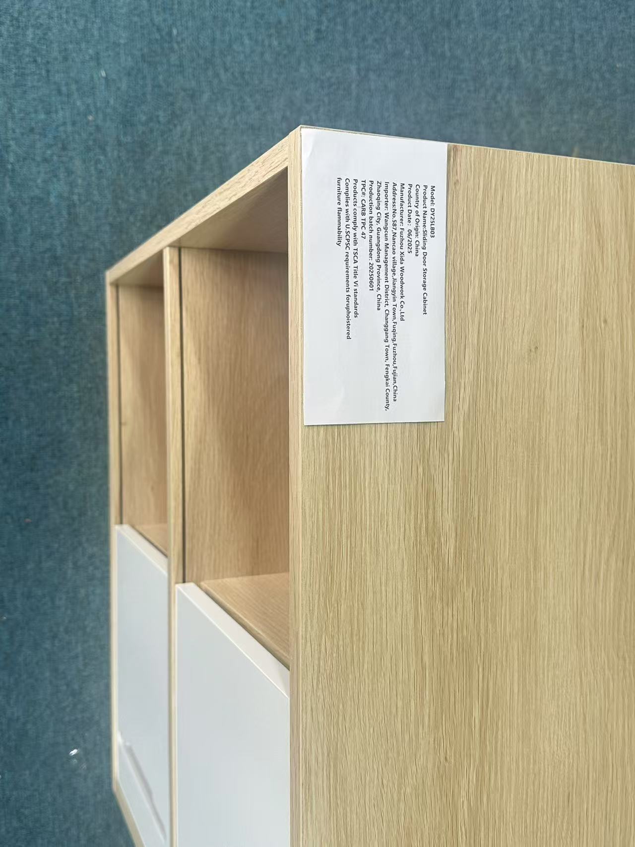 Modern Wooden Storage Cabinet with Sliding Doors