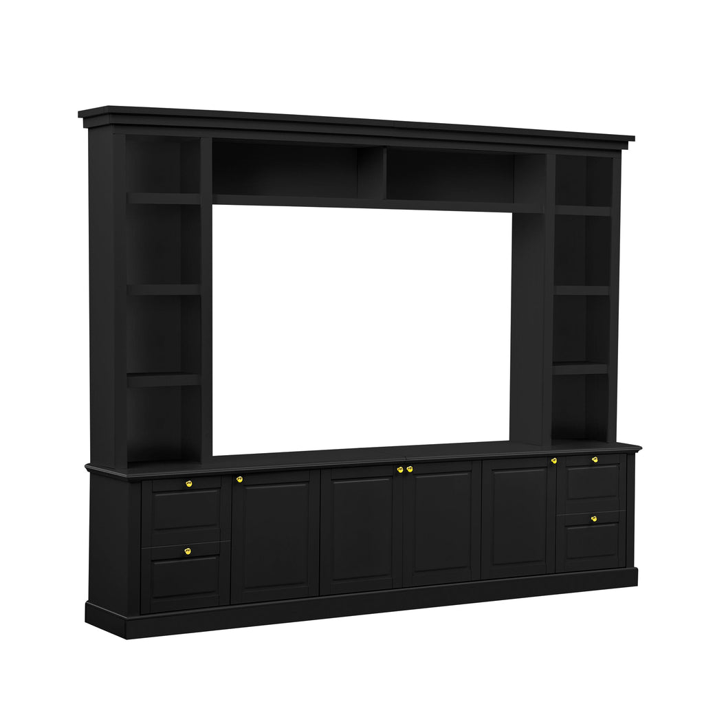 All-in-One Modern TV Stand with Bookcase
