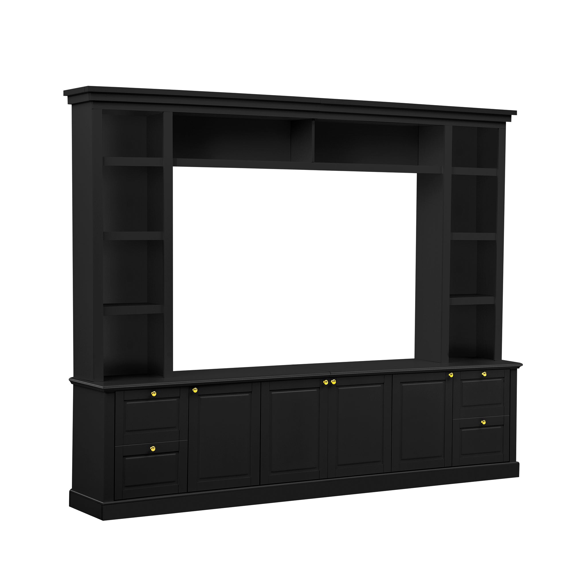 All-in-One Modern TV Stand with Bookcase