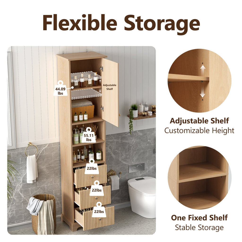 67.7" Tall Freestanding Bathroom Cabinet