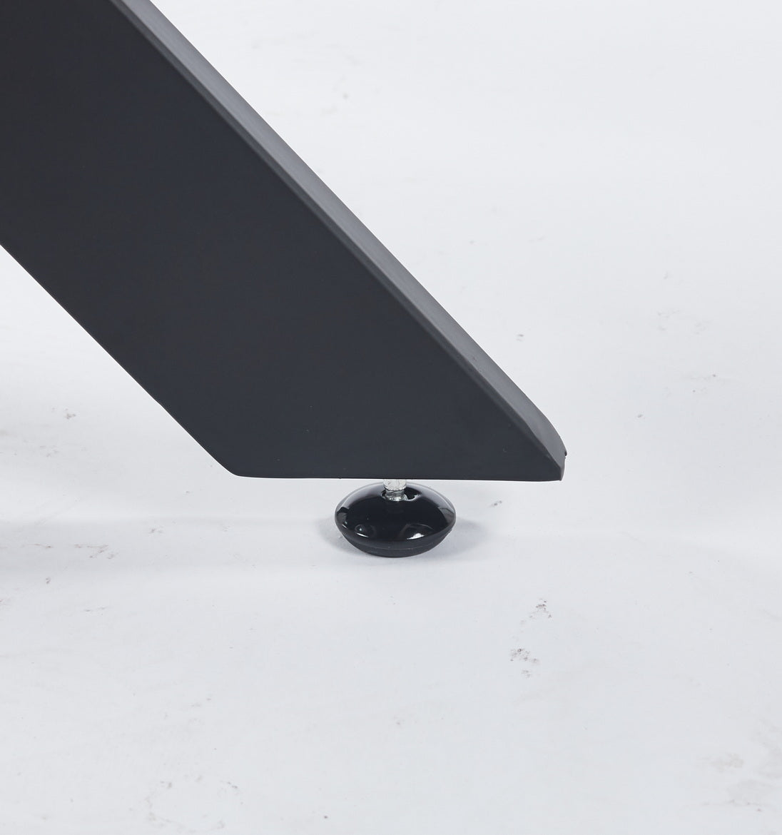 Black Dining Table with Cross Metal Leg and Tempered Glass