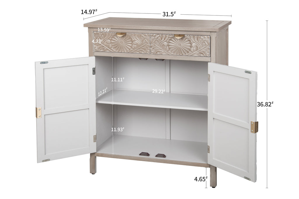Hand-Carved Accent Cabinet
