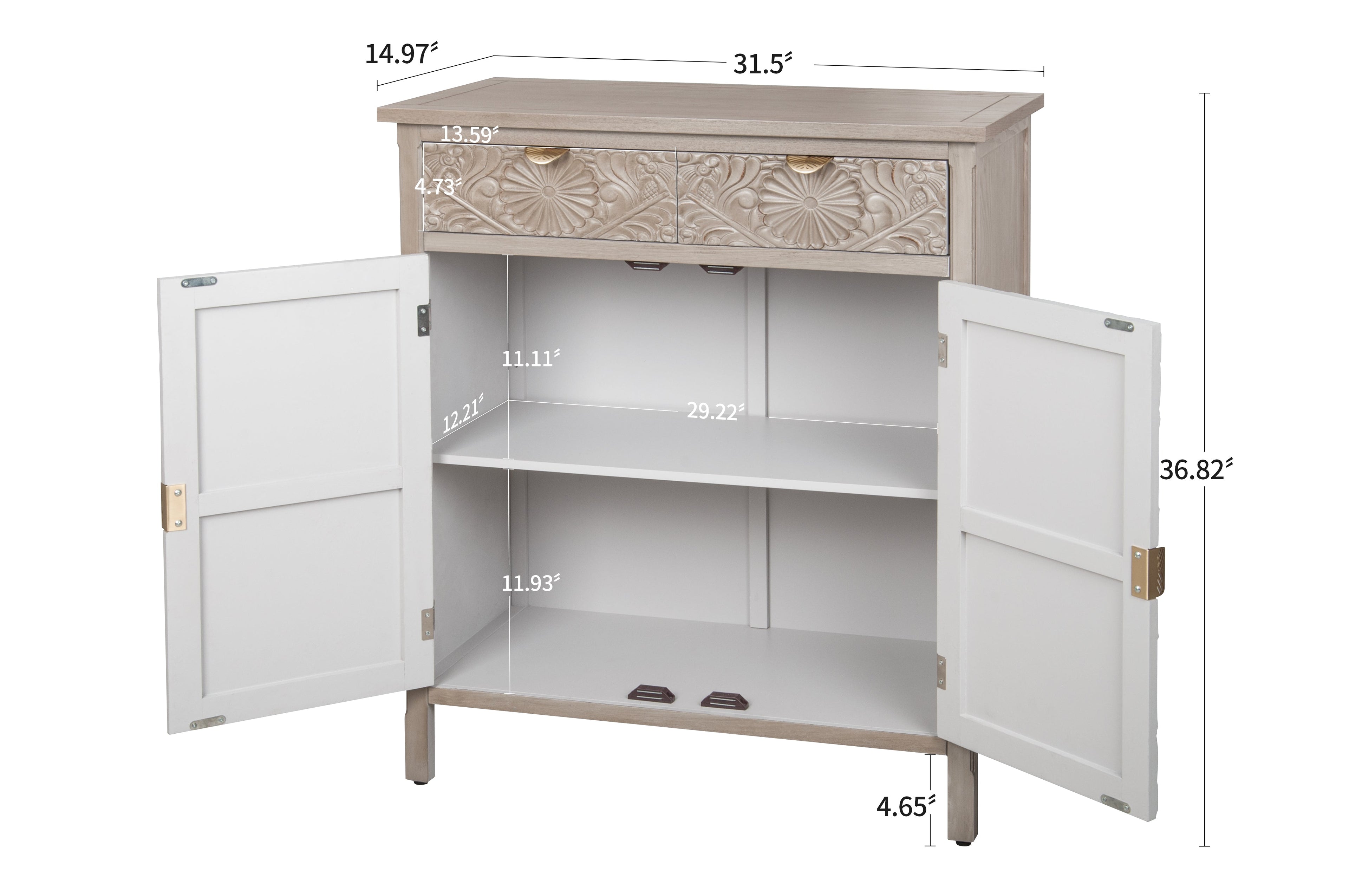 Hand-Carved Accent Cabinet