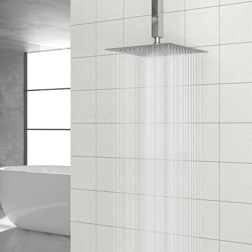 10" Square Rainfall Shower Head, Wall/Ceiling Mounted