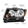 ANZO 2011-2013 Jeep Grand Cherokee Crystal Headlighs Black (Halogen) 111432