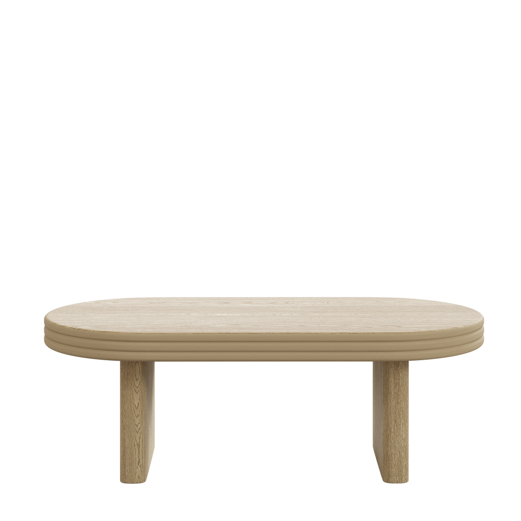 Mid Century Modern Oval Fluted Coffee Table