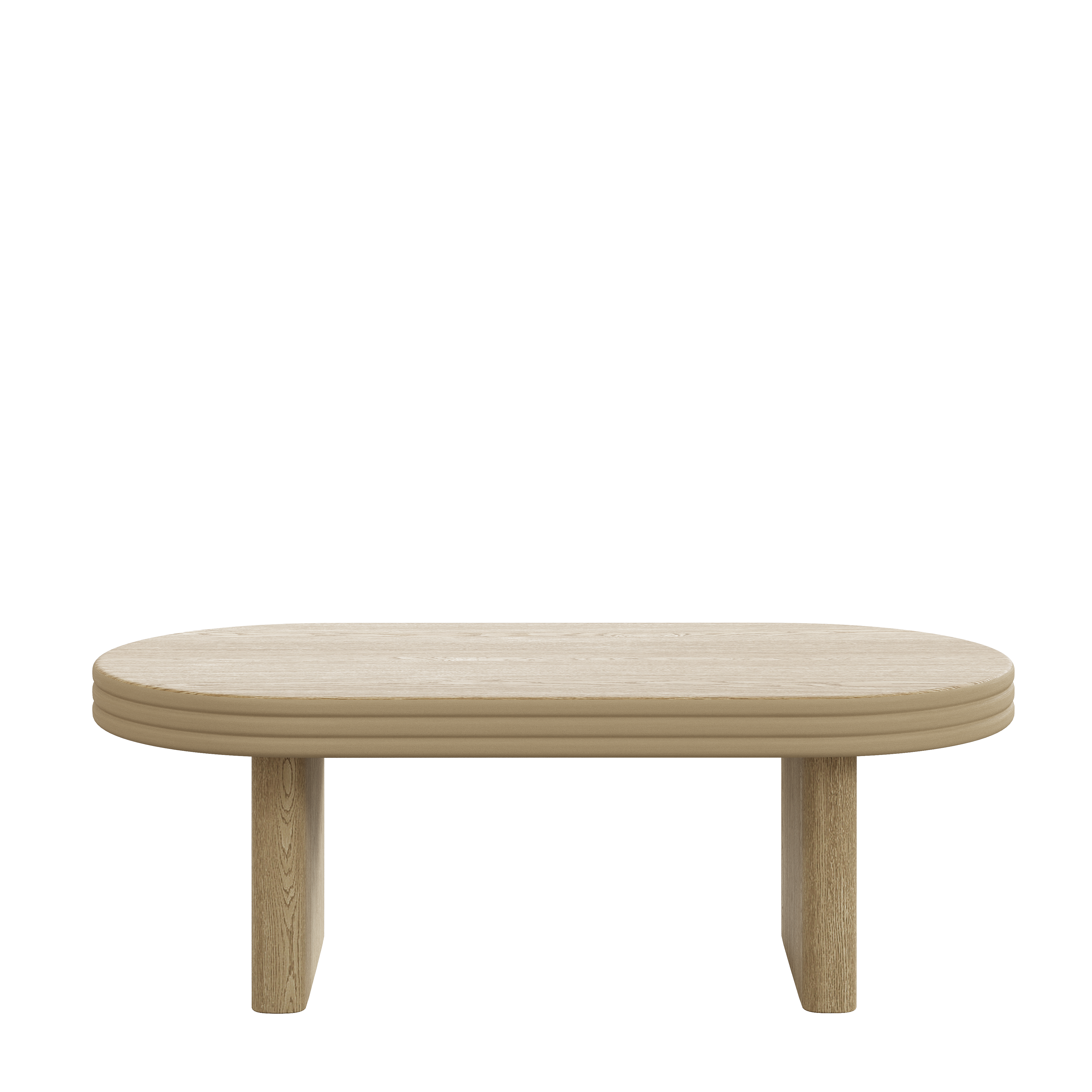 Mid Century Modern Oval Fluted Coffee Table