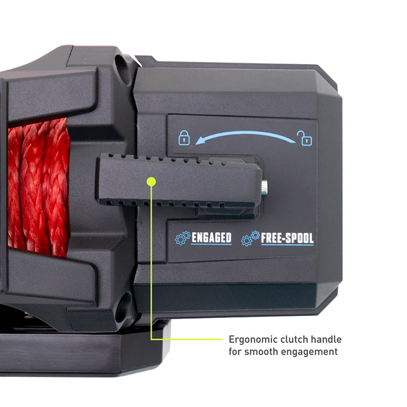 Borne Off-Road 10K Winch - Red Synthetic Rope BNWN-10-SRD