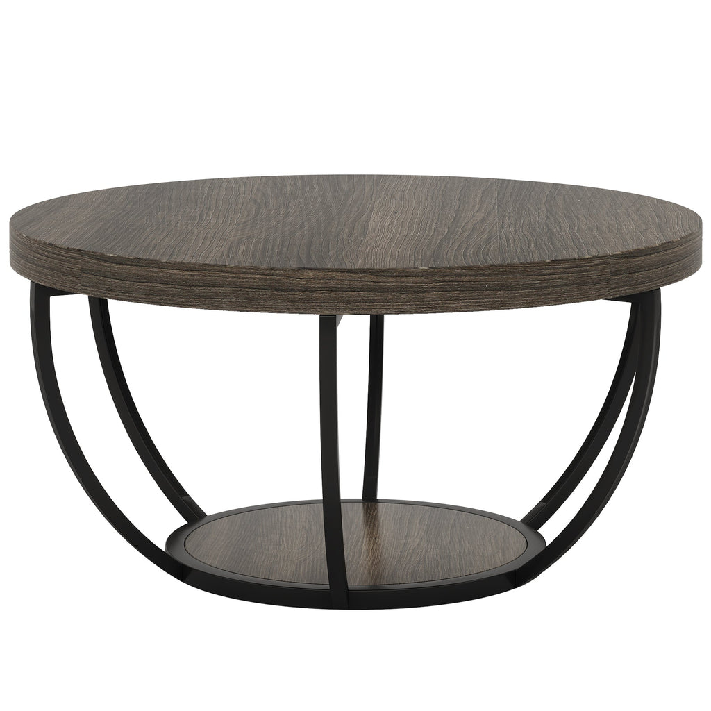 31.7” Round Coffee Table with Storage