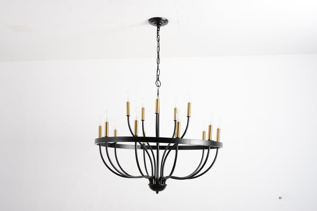 18-Light Chandelier Industrial Iron Candle Chandelier