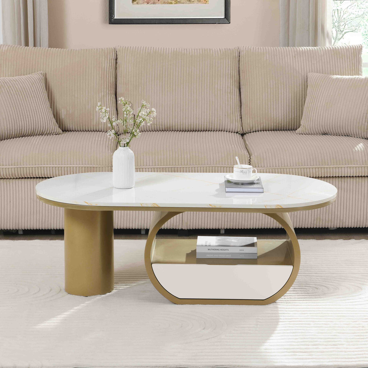 Luxury Modern Oval Coffee Table
