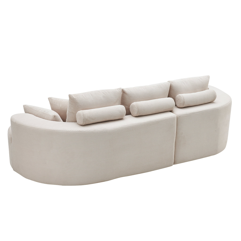 106 in. 2 - Piece Fabric Cloud Curved Sectional Sofa