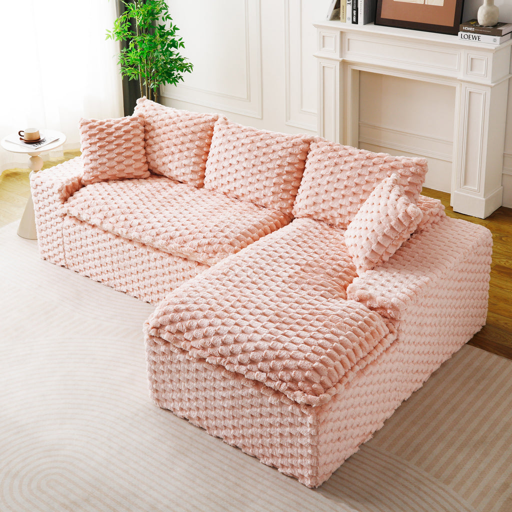 Pink Turtle Velvet Versatile Sofa