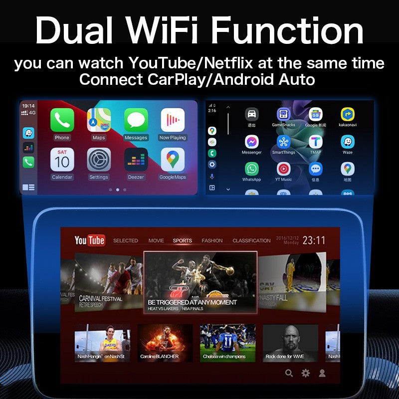 Wireless CarPlay Box Car Navigation CarPlay Adapter Video Upgrade Box With Dual WiFi