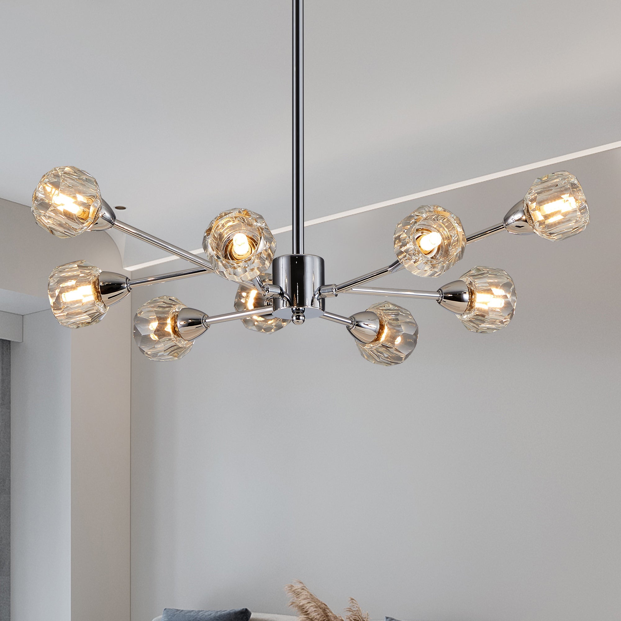 28" Modern Crystal Chandeliers with 9 Lights